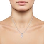 Buy Srikara Alloy Rhodium Plated CZ / AD Initial "Y" Alphabet Pendant with Chain - SKP2826R - Purplle