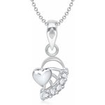 Buy Srikara Alloy Rhodium Plated CZ/AD Cluster Shine Heart Shape Fashion Jewelry Pendant - SKP1291R - Purplle