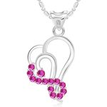 Buy Srikara Alloy Rhodium Plated CZ/AD Angelic Heart Fashion Jewellery Pendant Chain - SKP2791R - Purplle