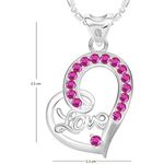 Buy Srikara Alloy Rhodium Plated CZ/AD Love Heart Fashion Jewelry Pendant with Chain - SKP2796R - Purplle