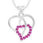 Buy Srikara Alloy Rhodium Plated CZ/AD Filigree Heart Fashion Jewelry Pendant Chain - SKP2792R - Purplle