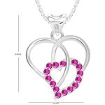 Buy Srikara Alloy Rhodium Plated CZ/AD Filigree Heart Fashion Jewelry Pendant Chain - SKP2792R - Purplle