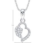 Buy Srikara Alloy Rhodium Plated CZ/AD Togetherness Heart Fashion Jewelry Pendant - SKP1515R - Purplle