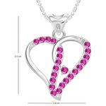 Buy Srikara Alloy Rhodium Plated CZ/AD Decent Heart Fashion Jewellery Pendant Chain - SKP2793R - Purplle