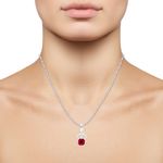 Buy Srikara Alloy Couple Heart Red Solitaire Fashion Jewellery Pendant with Chain - SKP2894R - Purplle