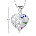 Buy Srikara Alloy Rhodium Plated CZ/AD Stone In Heart Fashion Jewelry Pendant Chain - SKP1479R - Purplle