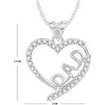 Buy Srikara Alloy Rhodium Plated CZ / AD Dad Fashion Jewellery Pendant with Chain - SKP2390R - Purplle