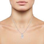 Buy Srikara Alloy Rhodium Plated CZ / AD Initial "N" Alphabet Pendant with Chain - SKP2815R - Purplle