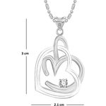 Buy Srikara Alloy Rhodium Plated CZ/AD Heart Om Fashion Jewellery Pendant Chain - SKP2236R - Purplle