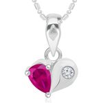 Buy Srikara Alloy CZ / AD Bonded Heart Pink Pearl Fashion Jewelry Pendant with Chain - SKP2854R - Purplle