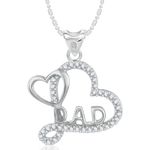 Buy Srikara Alloy Rhodium Plated CZ / AD Dad Fashion Jewellery Pendant with Chain - SKP2398R - Purplle