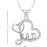 Buy Srikara Alloy Rhodium Plated CZ / AD Dad Fashion Jewellery Pendant with Chain - SKP2398R - Purplle