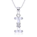 Buy Srikara Alloy Rhodium Plated CZ / AD Initial "I" Alphabet Pendant with Chain - SKP2810R - Purplle