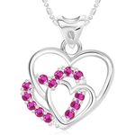 Buy Srikara Alloy Rhodium Plated CZ / AD Three Heart Fashion Jewellery Pendant Chain - SKP2798R - Purplle