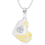 Buy Srikara Alloy Center Crystal Heart Pattern Fashion Jewellery Pendant with Chain - SKP2857R - Purplle