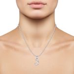 Buy Srikara Alloy Rhodium Plated CZ / AD Initial "J" Alphabet Pendant with Chain - SKP2811R - Purplle