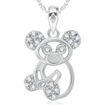 Buy Srikara Alloy Rhodium Plated CZ / AD Fashion Jewellery Pendant with Chain - SKP2034R - Purplle