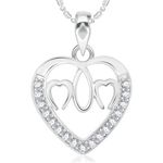Buy Srikara Alloy Rhodium Plated CZ / AD Three Heart Fashion Jewellery Pendant Chain - SKP2013R - Purplle