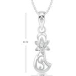Buy Srikara Alloy Rhodium Plated CZ/AD Supreme Stylish Fashion Jewelry Pendant Chain - SKP2394R - Purplle