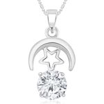Buy Srikara Alloy Rhodium Plated CZ / AD Fashion Jewellery Pendant with Chain - SKP2032R - Purplle