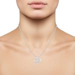 Buy Srikara Alloy Rhodium Plated CZ / AD Bonded Heart Pattern Pendant with Chain - SKP2864R - Purplle
