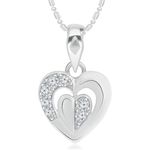 Buy Srikara Alloy CZ / AD Studded Leafy Heart Fashion Jewellery Pendant with Chain - SKP2855R - Purplle