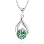 Buy Srikara Alloy CZ / AD Anchor Drop Green Fashion Jewellery Pendant with Chain - SKP2911R - Purplle