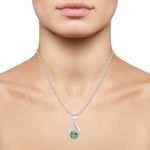 Buy Srikara Alloy CZ / AD Anchor Drop Green Fashion Jewellery Pendant with Chain - SKP2911R - Purplle