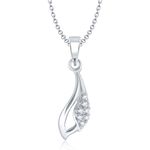 Buy Srikara Alloy Rhodium Plated CZ / AD Fashion Jewellery Pendant with Chain - SKP1035R - Purplle