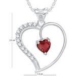 Buy Srikara Alloy Rhodium Plated CZ/AD Red Stone in Heart Valentine Fashion Jewelry Pendant - SKP1724R - Purplle