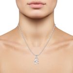 Buy Srikara Alloy Rhodium Plated CZ / AD Initial "E" Alphabet Pendant with Chain - SKP2806R - Purplle