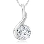 Buy Srikara Alloy Rhodium Plated CZ / AD Fashion Jewellery Pendant with Chain - SKP2028R - Purplle