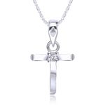 Buy Srikara Alloy Rhodium Plated CZ / AD Initial "T" Alphabet Pendant with Chain - SKP2821R - Purplle