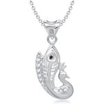 Buy Srikara Alloy Rhodium Plated CZ/AD Charming Mayur Fashion Jewelry Pendant Chain - SKP1325R - Purplle