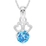 Buy Srikara Alloy CZ / AD Couple Heart Aqua Fashion Jewellery Pendant with Chain - SKP2910R - Purplle