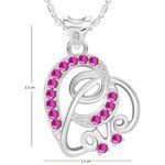 Buy Srikara Alloy Rhodium Plated CZ/AD Love Heart Fashion Jewelry Pendant with Chain - SKP2795R - Purplle