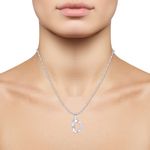 Buy Srikara Alloy Rhodium Plated CZ / AD Initial "D" Alphabet Pendant with Chain - SKP2805R - Purplle