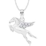 Buy Srikara Alloy CZ / AD Unicorn Horse Fin Fashion Jewellery Pendant with Chain - SKP2947R - Purplle