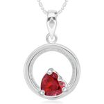 Buy Srikara Alloy Circular Red Heart Pearl Fashion Jewellery Pendant with Chain - SKP2956R - Purplle