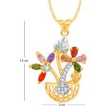 Buy Srikara Alloy Gold Plated CZ / AD Flowerpot Fashion Jewellery Pendant with Chain - SKP2408G - Purplle