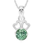 Buy Srikara Alloy CZ / AD Couple Heart Green Fashion Jewellery Pendant with Chain - SKP2902R - Purplle