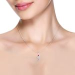 Buy Srikara Alloy Rhodium Plated Glittering Floral Pink SolitairePendant with Chain - SKP3013R - Purplle