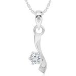 Buy Srikara Alloy CZ / AD Drop Heart Single Fashion Jewellery Pendant with Chain - SKP2968R - Purplle