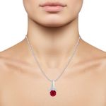 Buy Srikara Alloy CZ / AD Anchor Drop Red Solitaire Fashion Jewellery Pendant Chain - SKP2912R - Purplle