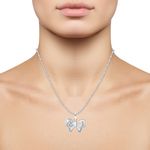 Buy Srikara Alloy Rhodium Plated Butterfly CZ/AD Studded Fashion Jewelry Pendant - SKP2948R - Purplle