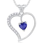 Buy Srikara Alloy Blue Stone in Heart Valentine Fashion Jewellery Pendant with Chain - SKP1723R - Purplle