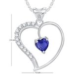 Buy Srikara Alloy Blue Stone in Heart Valentine Fashion Jewellery Pendant with Chain - SKP1723R - Purplle