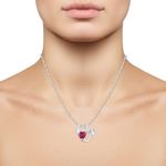 Buy Srikara Alloy Brass Rhodium Plated CZ Pink Pearl Heart Fashion Jewellery Pendant - SKP3035R - Purplle