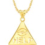 Buy Srikara Alloy Gold Plated CZ/AD Beinng Humann Help Fashion Jewelry Pendant Chain - SKP2227G - Purplle