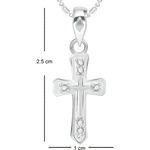 Buy Srikara Alloy Rhodium Plated CZ/AD The Holy Cross Fashion Jewelry Pendant Chain - SKP2055R - Purplle